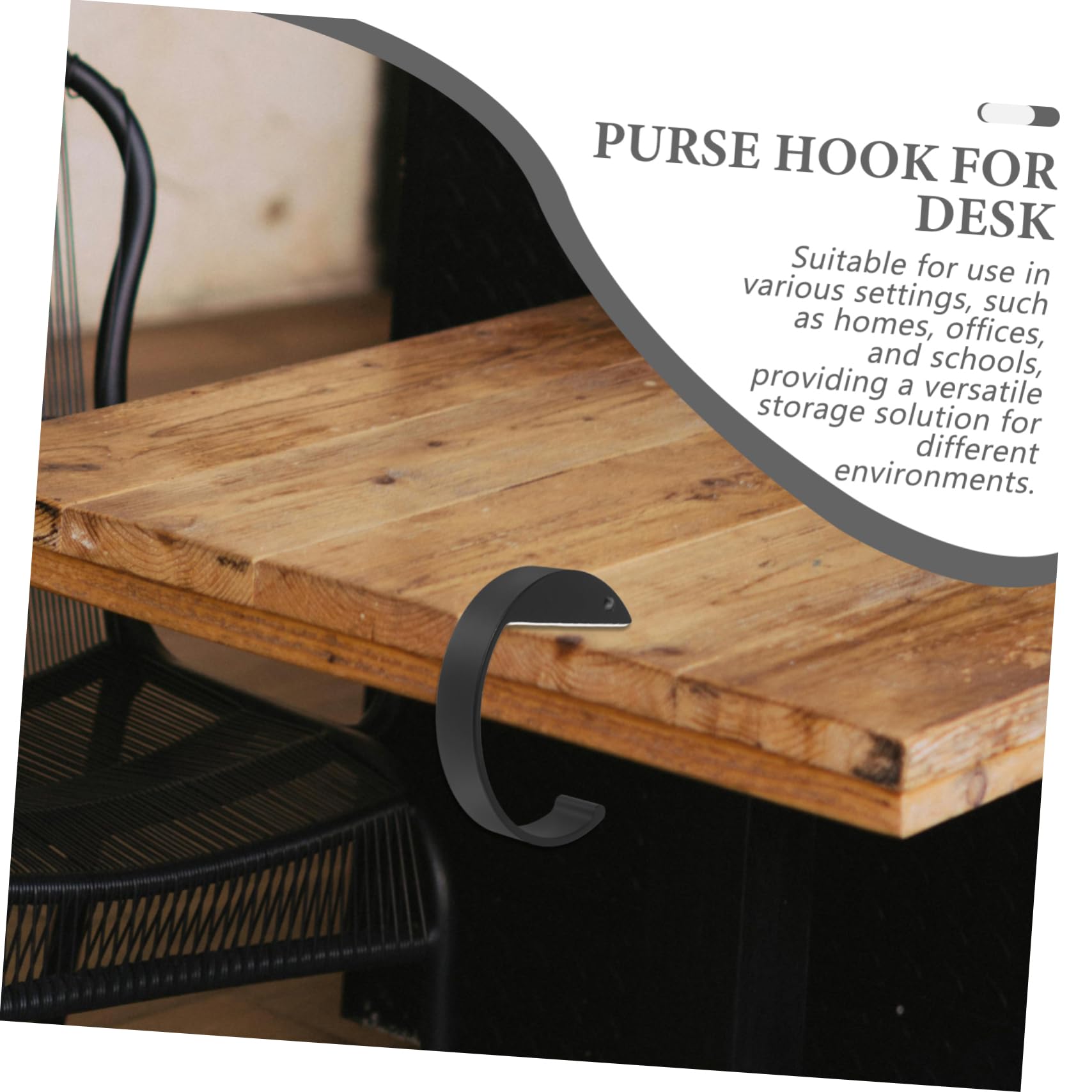 CIYODO 2pcs Purse Hanger for Table Handbag Holder for Desk Metal Backpack Hook Desk Hooks for Hanging Bags