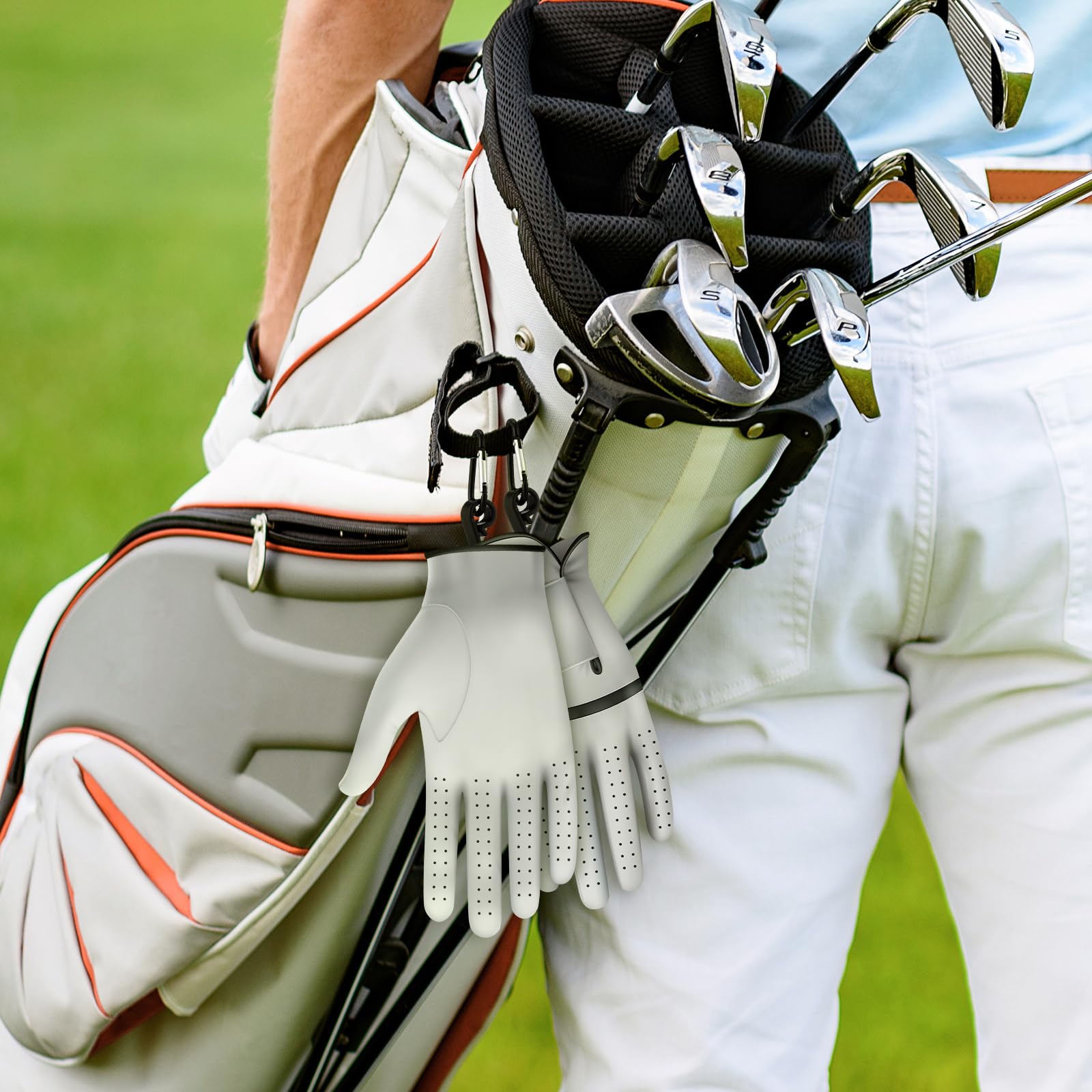 Simgoing 6 soportes para guantes de golf con 6 ganchos de metal para colgar, guantes de golf, soporte para guantes de golf, estante de secado de guantes, accesorios de herramientas moldeadoras para