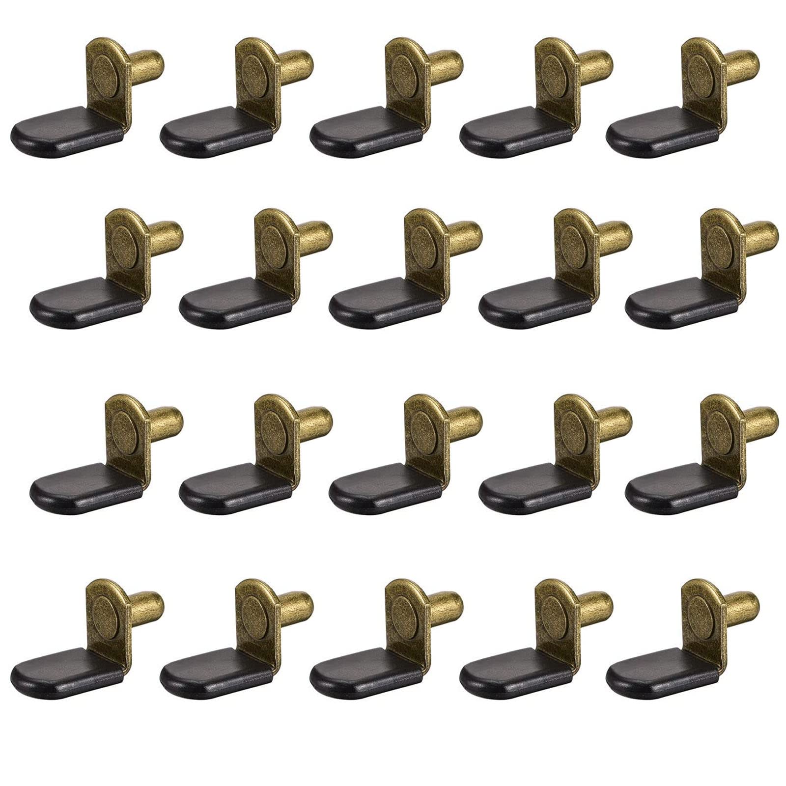 Ta-Vigor Green Patina Shelf Support Pegs L Shaped 6Mm, 20Pcs Metal Support Bracket Pegs With Hole For Cabinet Wardrobe Furniture Closet Shelf With Rubber Sleeve