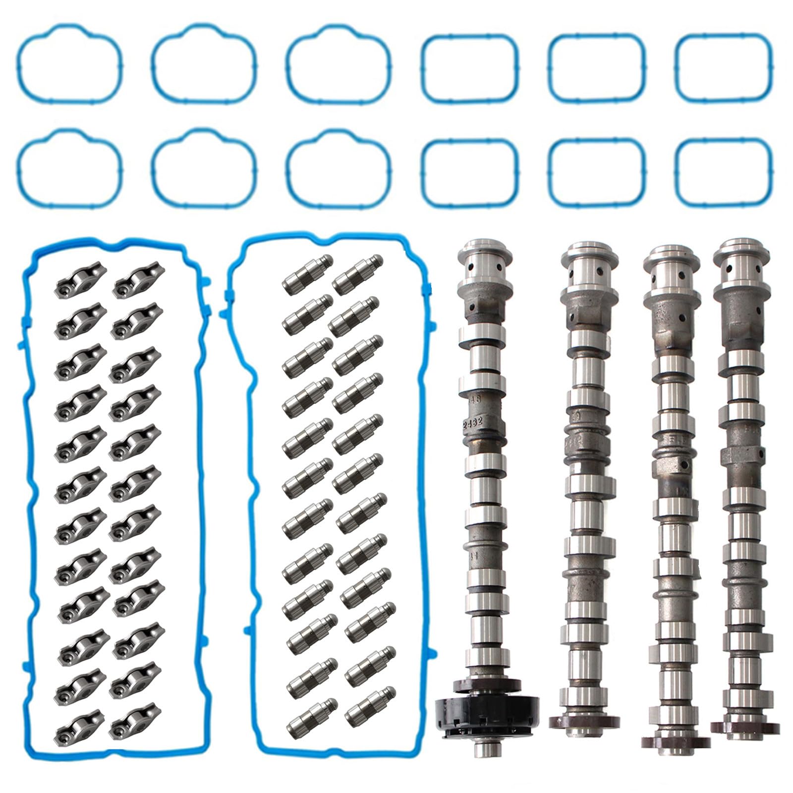AUCERAMIC 3.6 Engine Camshafts Rockers Arm Lifters Kit Fit 2011-2016 for Ram 1500, for Dodge Durango Charger Challenger, for Jeep Wrangler Cherokee,