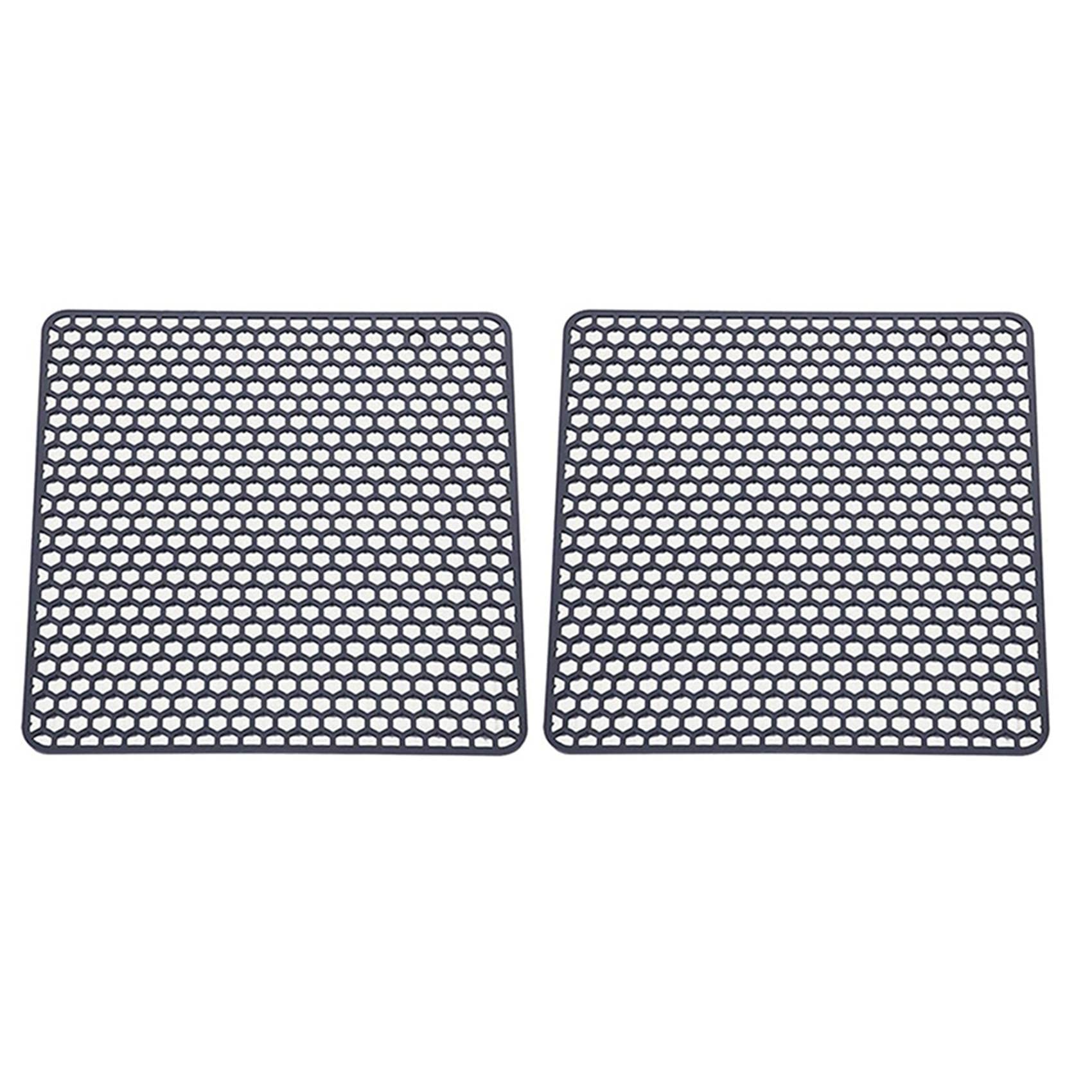 Tapis de protection évier silicone gris lot de 2 pour vaisselle