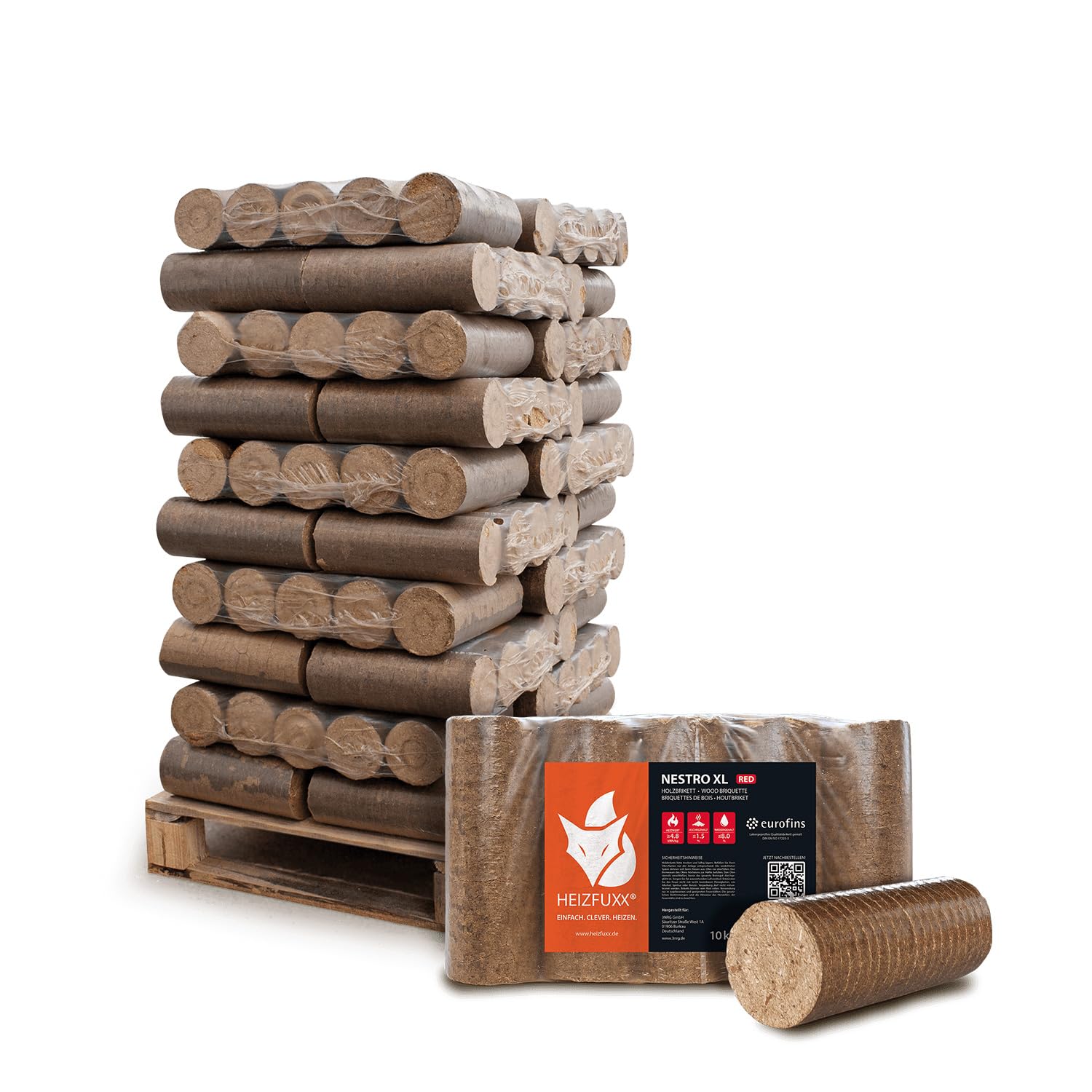 HEIZFUXX Holzbriketts Nestro XL Red 10kg x 30 Gebinde