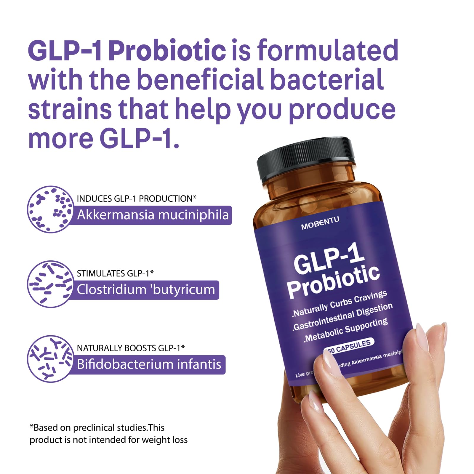 GLP-1 Probiotic for Weight, Natural Appetite Suppressant Supplement — Amazon image 4
