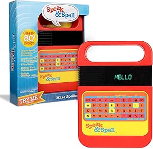 Speak &amp; Spell Electronic Game - Educational Learning Toy, Spelling Games, 80s Retro Handheld Arcade, Autism Toys, Activity for Boys, Girls, Toddler, Ages 7+