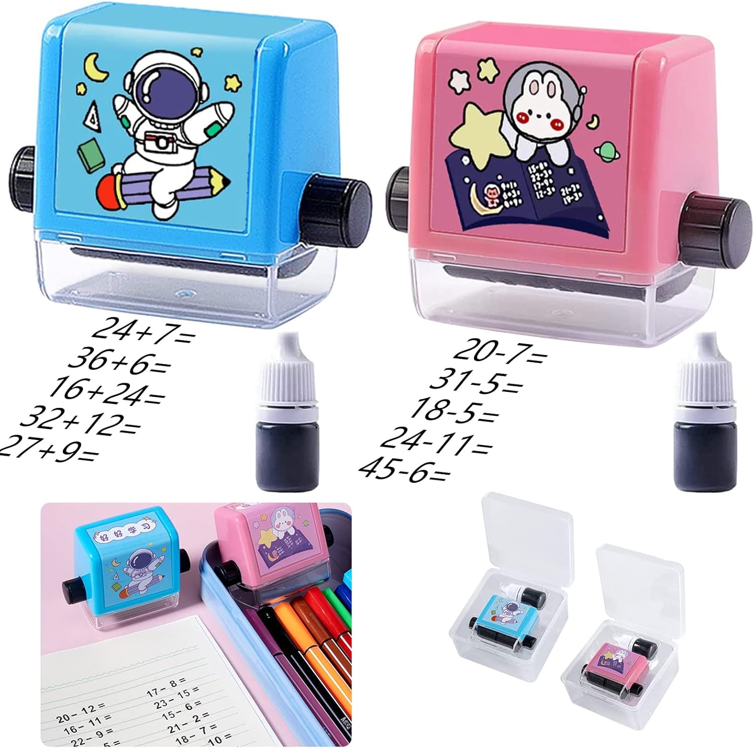 Pack of 2 Roller Digital Teaching Stamps, Roller Number Teaching
