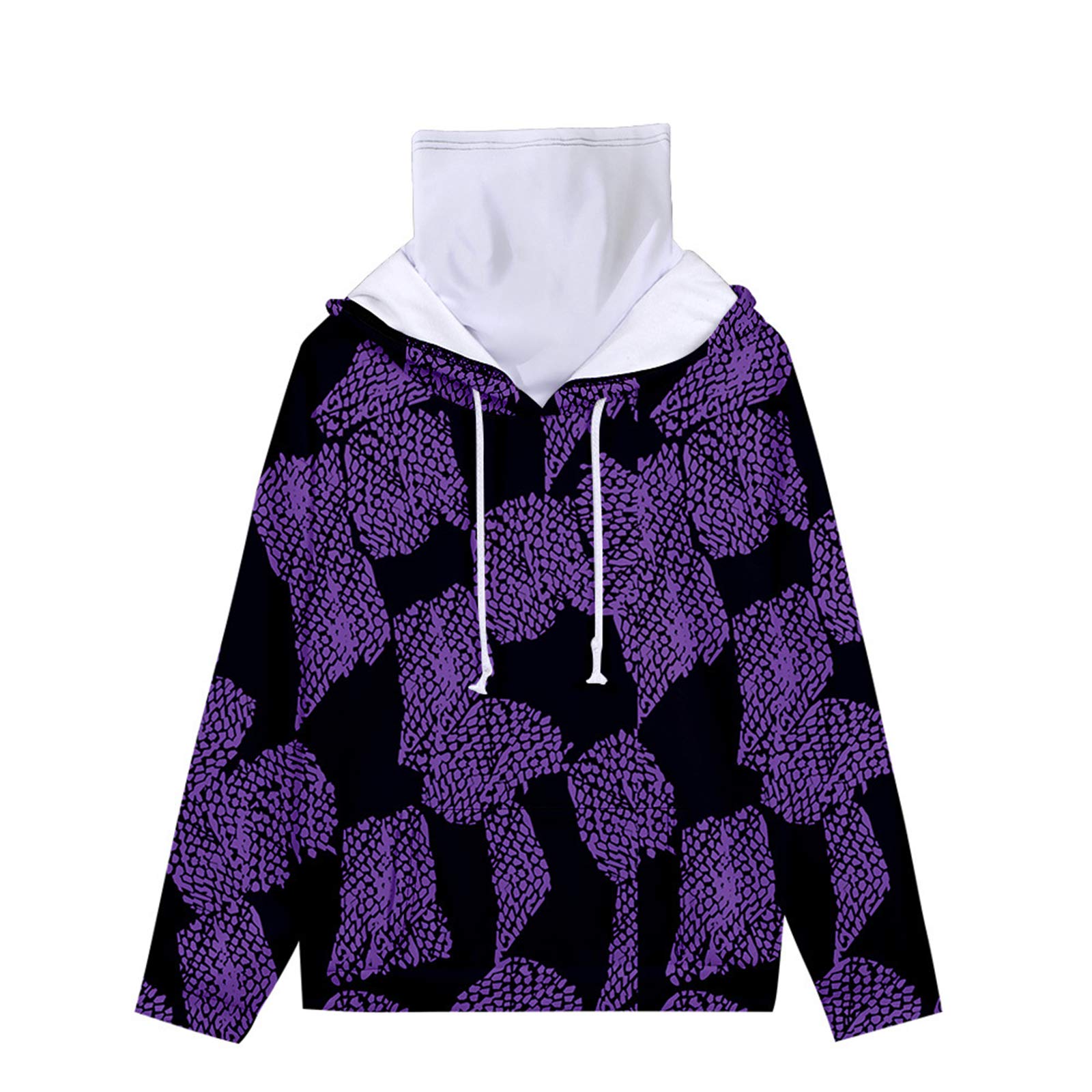 Unisex 3D Printed Lightweight Demon Killer Pattern Hoodie Long Sleeve Jumper With Pocket Hooded Pullover Novelty Personalised Stretch Sweatshirts Mens Womens Ghost Slayer Digital Print Hoodies