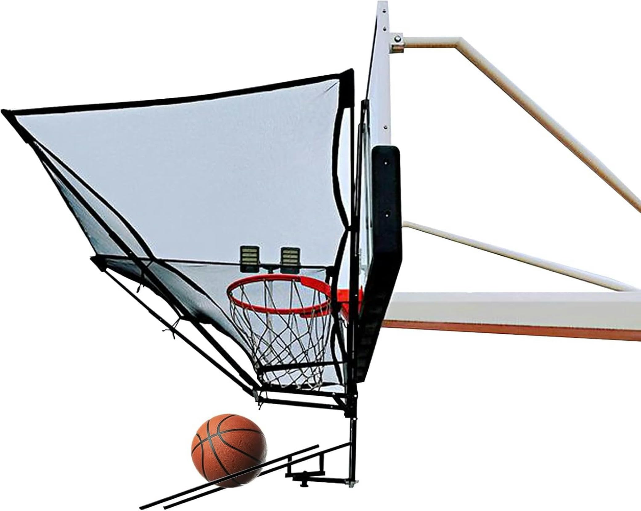 Système de rétraction de filet de rebond de basket-ball pliable rotatif