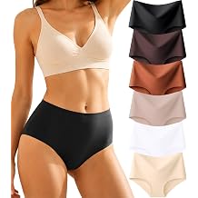 Knowyou 6 Pack Womens Seamless Underwear No Show Hipster Panties Invisible Lightweight Bikinis Briefs
