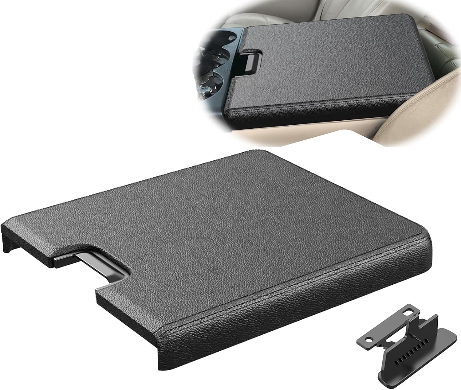 Center Console Lid, Car Interior Accessories Armrest Console Lid Replacement, OEM Style, Perfect Fit, Compatible with Chevrolet Silverado Suburban Tahoe Sierra 2007-2014 Accessories (Black)