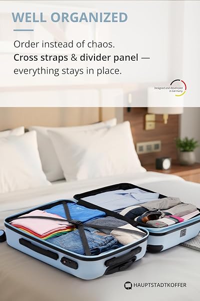 Hauptstadtkoffer Spree – Bagage à Main, 55 × 36 × 21 cm, Serrure TSA, 4 Roues, 42 litres, Valise de Voyage, Valise Rigide, Trolley, Bagage Cabine, Extensible, Bleu Piscine - 5