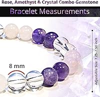 Vista 18 de Pulsera de turmalina negra, pulsera de cristal curativo natural para mujeres y hombres, pulsera de cuentas redondas de 0.315 in para espiritual