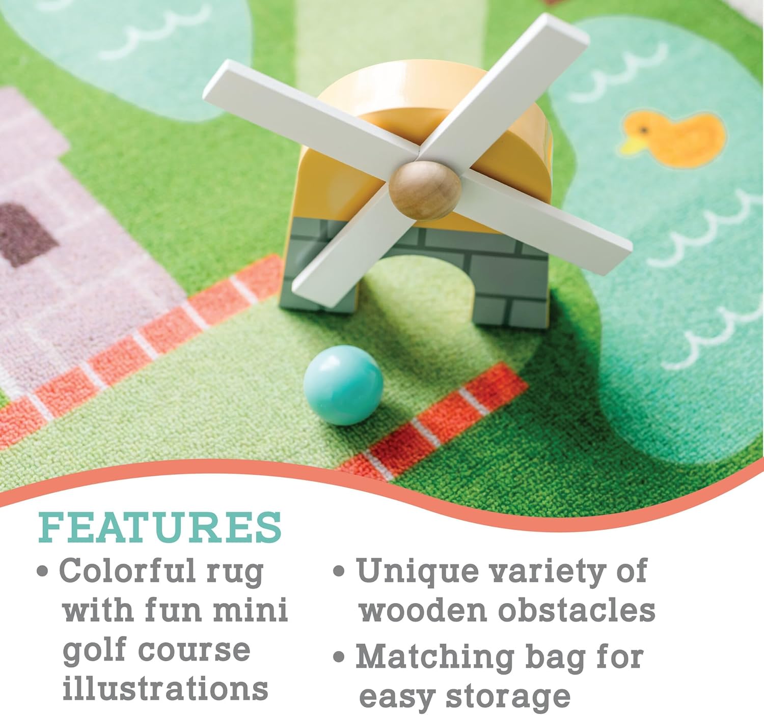 MindWare Oh So Fun! Mini Golf Set - Indoor & Outdoor Kids Golf Set with 7 Obstacles for Ever-Changing Golf for Kids Experience - Enhances Hand-Eye Coordination and Critical Thinking - Ages 3 and Up