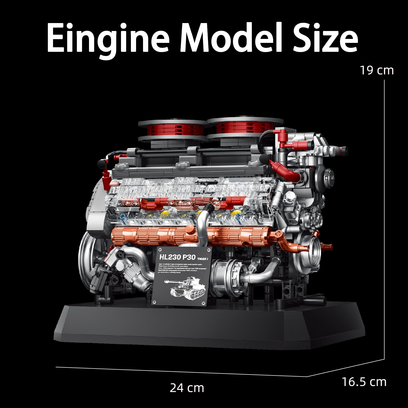 Technic Tigre Tank Moteur Jouet de Construction, Moteur de Véhicule Militaire Fonctionnel pour Adultes à Construire, MOC Projet de Loisirs Mécanique Électrique Ensembles de Construction