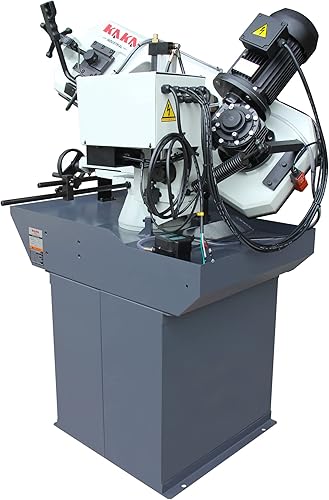Miniatura 3 de KAKA Industrial Sierra de cinta horizontal BS-106G. Corta hasta 10 x 6.1 pulgadas de metal redondo a 90. Ingletes de cabeza giratoria hasta 60