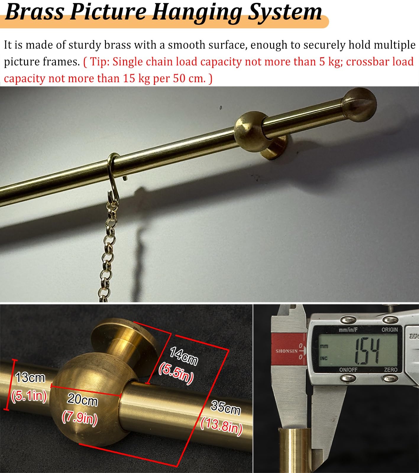 Kit para colgar cuadros con cadenas y ganchos, sistema de riel ajustable para pared de galería, ganchos flexibles para una fácil visualización del marco, adecuado para decoración del hogar