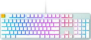 Glorious Custom Gaming Keyboard - GMMK 100% Percent Full Size - USB Wired Mechanical Keyboard - RGB Hot Swappable Switches & Keycaps - Silver/White Metal Top Plate