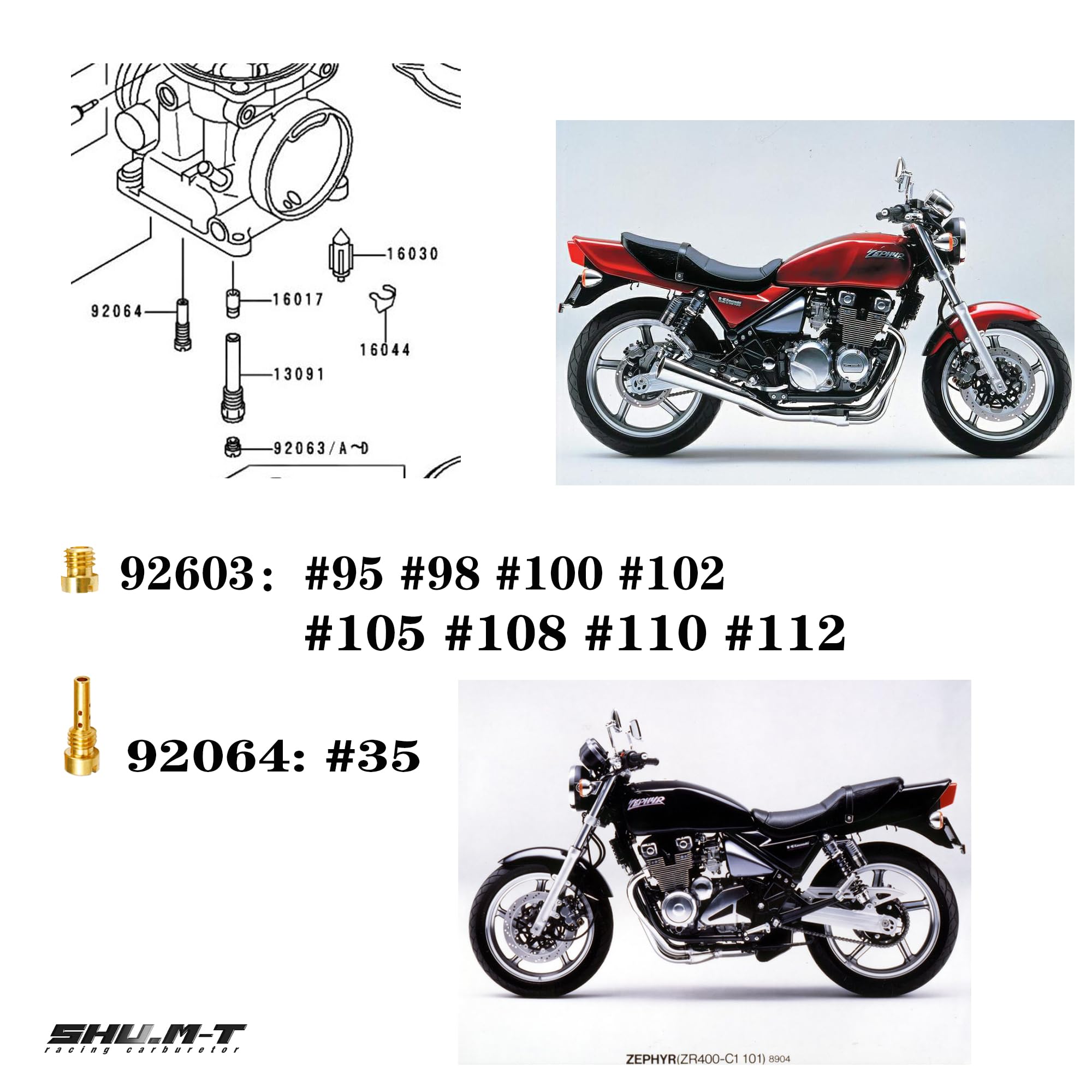 ゼファー400χ(1996～2008年式)用 ZX ボルトオン・取付説明書付 