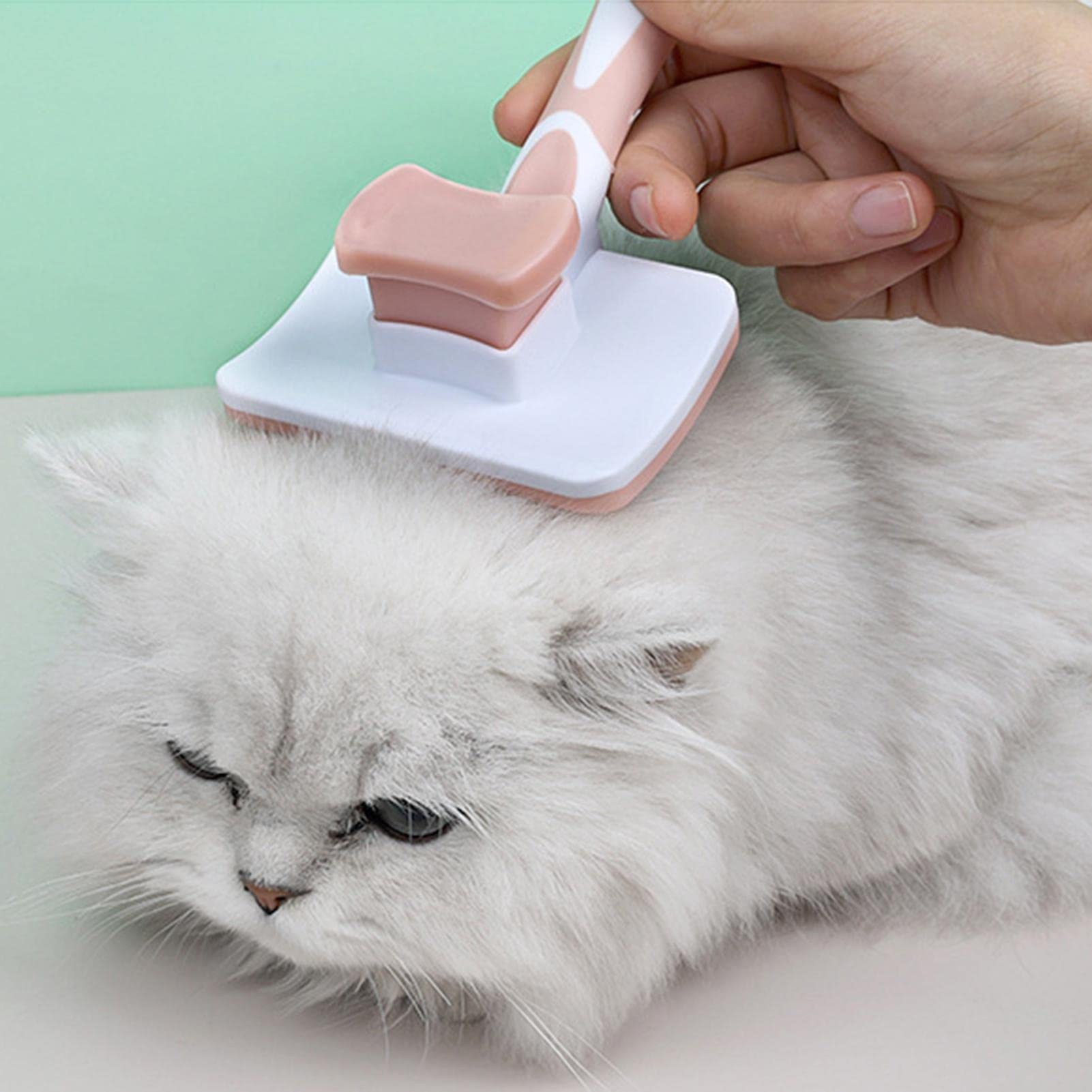 Cepillo autolimpiador para limpieza | Cepillo para peluqueria de perros, gatos, conejitos | Masajeador de herramientas para mascotas con capa base suelta fácil de quitar (Color : Mandarina Canela Medi