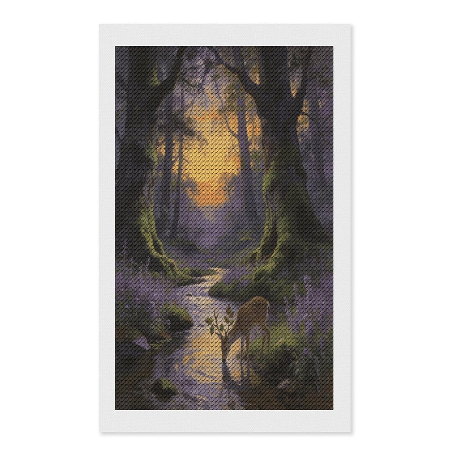 FekiLoot Woodland Diamond Art Kits for Adults Diamond Painting Kits for Beginners DIY Diamond Art Kits Round Full Drill Diamond Dot Gem Painting for Home Wall Decor Gift 12"x20"