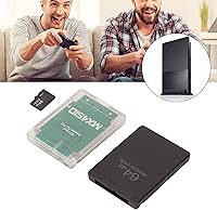 Vista 2 de Diyeeni Adaptador de lector de tarjetas PS2, adaptador de tarjeta de memoria MX4SIO SIO2SD, con tarjeta de memoria 64G y tarjeta de juego FMCB de 64