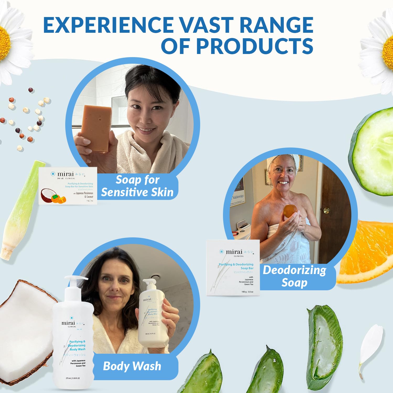 Mirai Clinical - All Natural Deodorant for Women and Men - w/Japanese Persimmon Extract - Full-Body Use - Aluminum, Fragrance, Paraben Free - Vegan - Helps to Eliminate Nonenal® Odor - Unscented-75g - Image 6