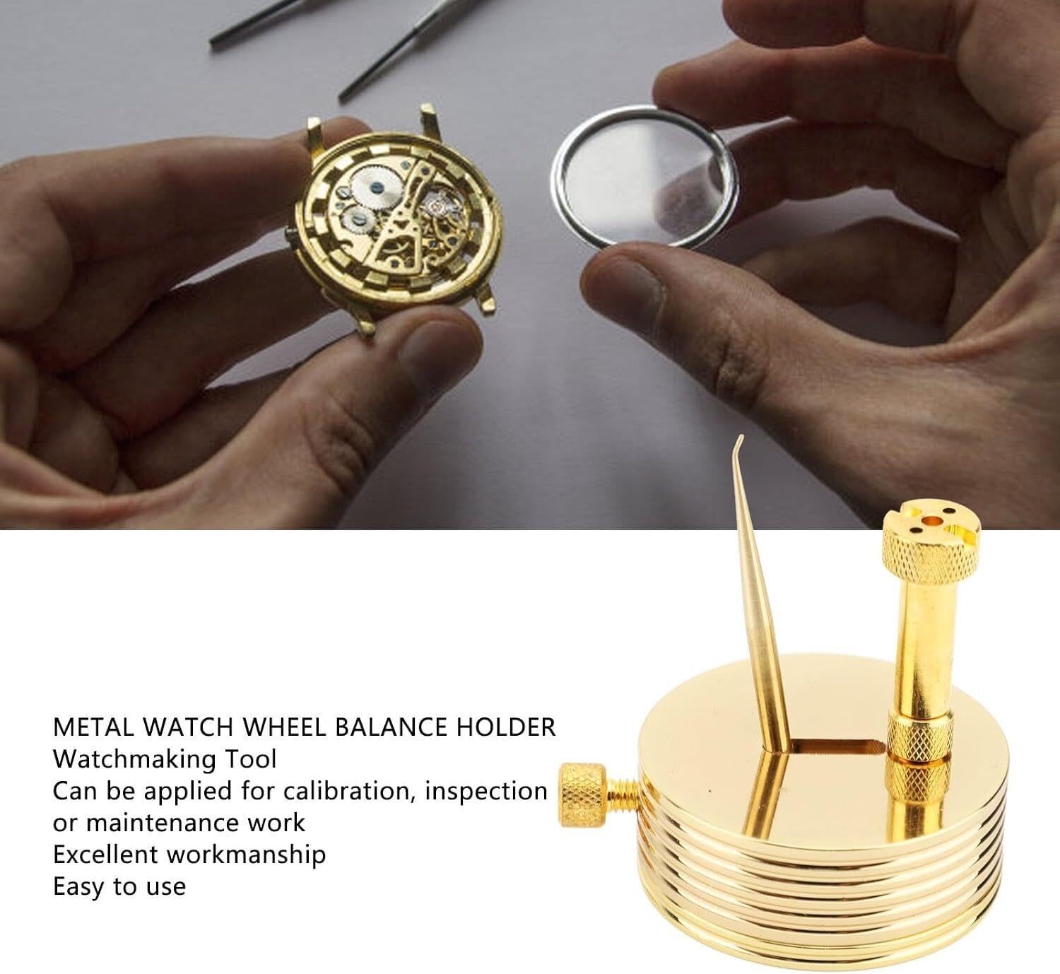 Soporte de Resorte para Reloj, Soporte Profesional para Rueda de Equilibrio de Movimiento de Reloj para reparación de calibración
