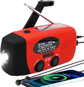 Rádio De Emergência Solar De Manivela Atualizado Com Lanterna Led, Rádio Meteorológico Portátil Am Fm Noaa, Carregador De Celular Com Banco De Energia Solar De 2000 Mah Para Casa E Exteri