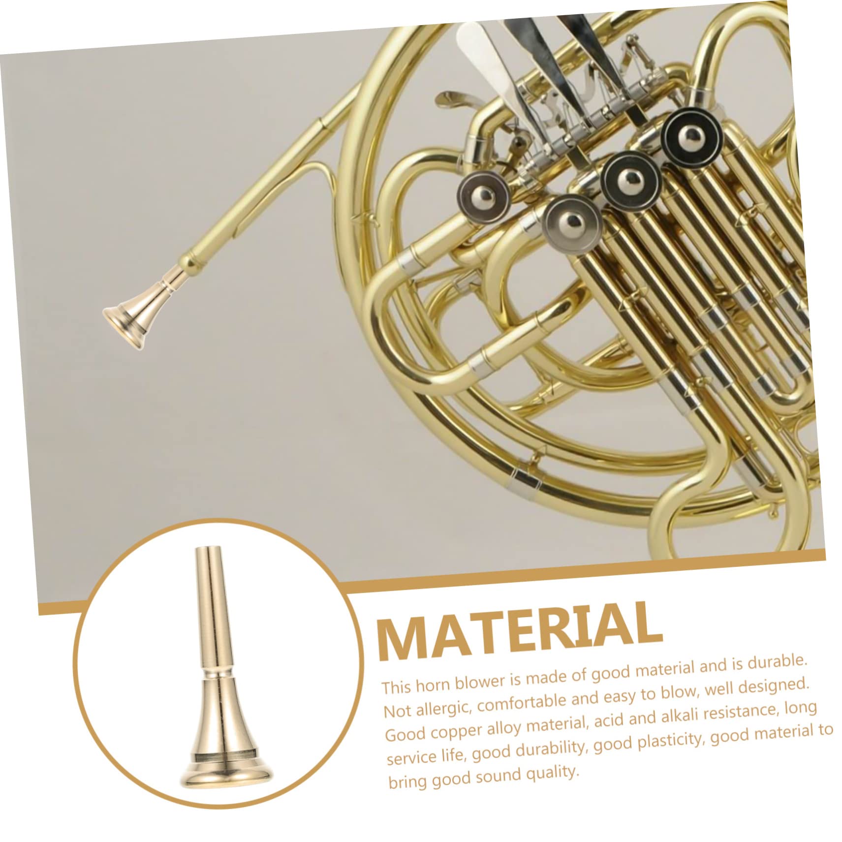 Holibanna Horn Practice Mouthpiece French Horn Accessory for Musical Instruments Easy to Clean and Use Comfortable Design for Enhancing Sound Quality and Aesthetic Appeal