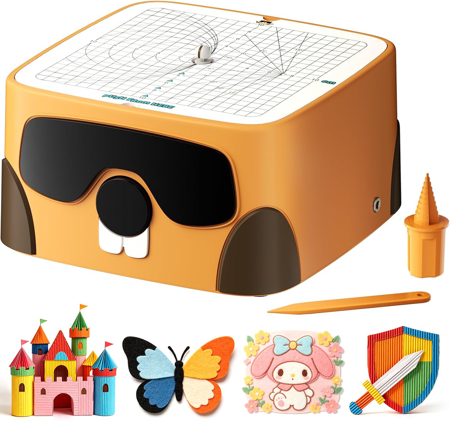 BEAVERBOT Cardboard Cutter for Kids, Safe DIY Cardboard Construction Tool Kit, Educational Craft Toy for 4+ Boys and Girls, for Creativity Projects 3D Models