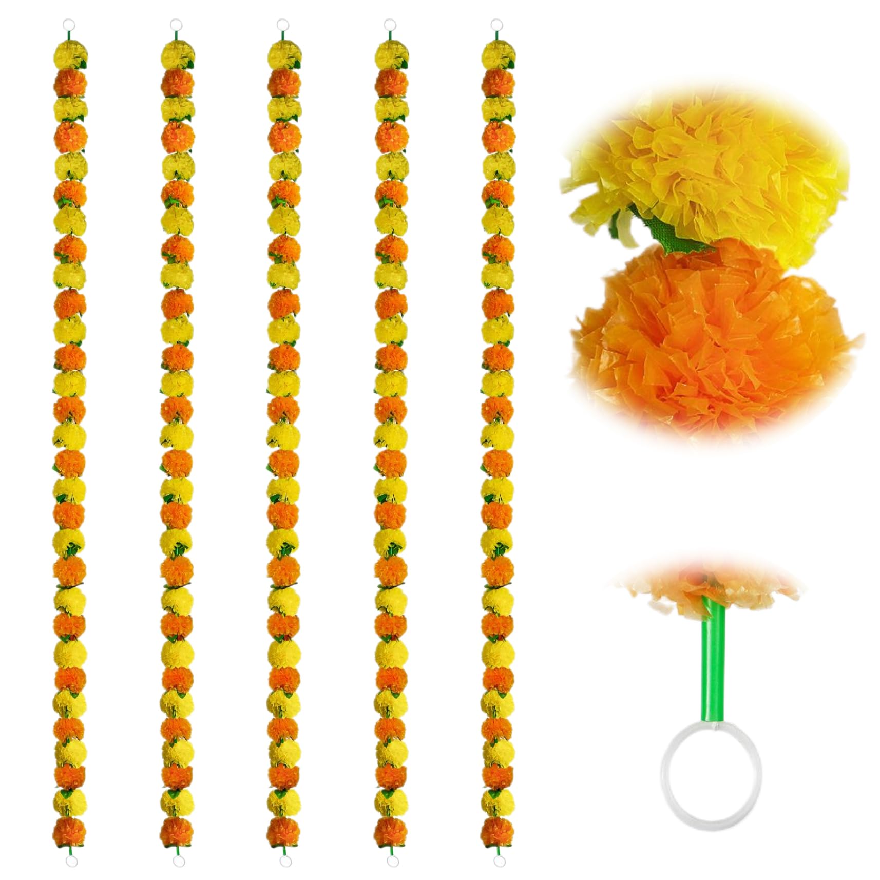 Fleurs de marigold artificielles 1.5m pour un autel de fête des morts réussi
