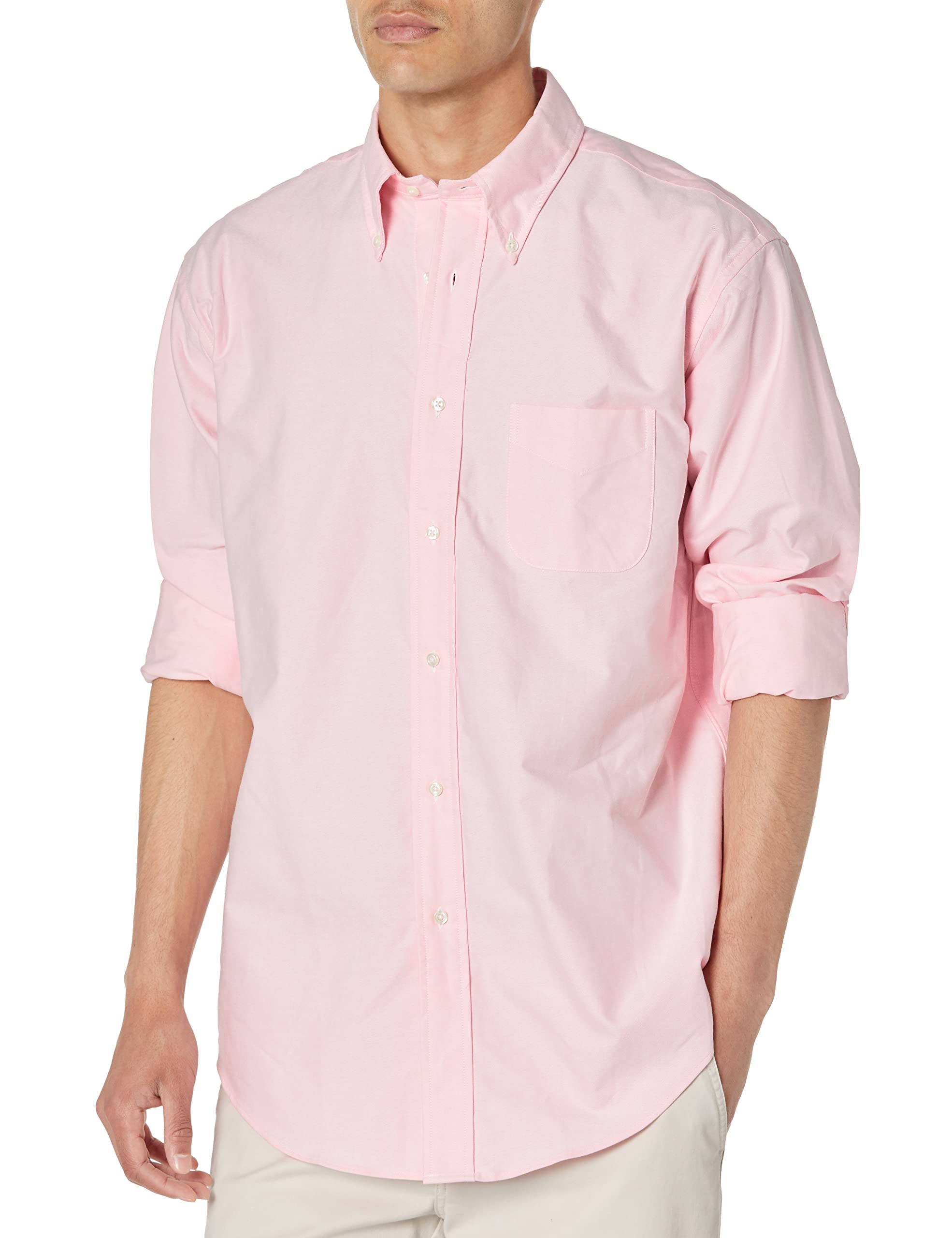 Brooks Brothers Men's Original Oxford Cotton Button Down Long Sleeve Solid Small Pink