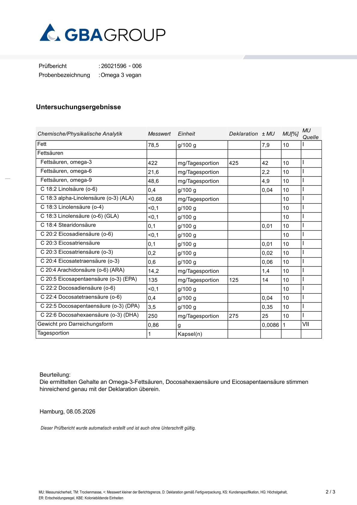 mother+ Omega-3 vegan Mono – Hochwertiges Omega-3 aus Algenöl/Mit DHA & EPA für Schwangerschaft, Stillzeit & Mama-Gesundheit / 100% vegan & nachhaltig