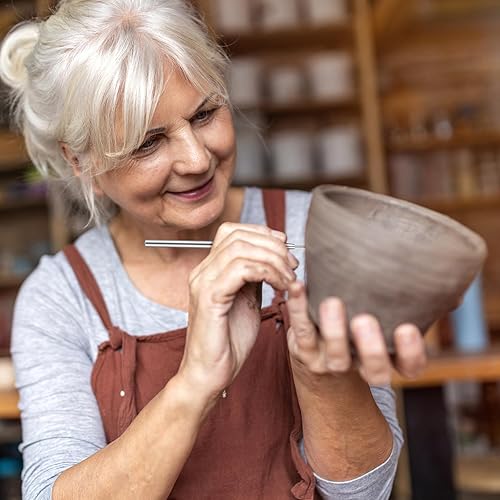 Miniatura 5 de Lasnten Herramientas de tallado de arcilla para modelado de agujas de cerámica, aguja de arcilla de acero inoxidable, detalle de polímero, kit de