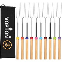 10 Pcs Marshmallow Roasting Sticks for Fire Pit Long 32Inch, Smores Sticks Skewers, Smores Kit for Fire Pit, Premium Telescoping Hot Dog Roasting Sticks for Campfire Accessories Outside Camping VOPTON
