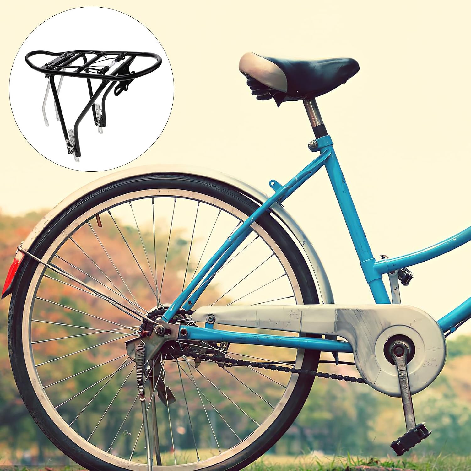 Bicycle Rear Rack Rear Cargo Rack Aluminum Alloy for Bikes, Easy and Secure Installation, Sleek Black for Cycling and Travel Accessories