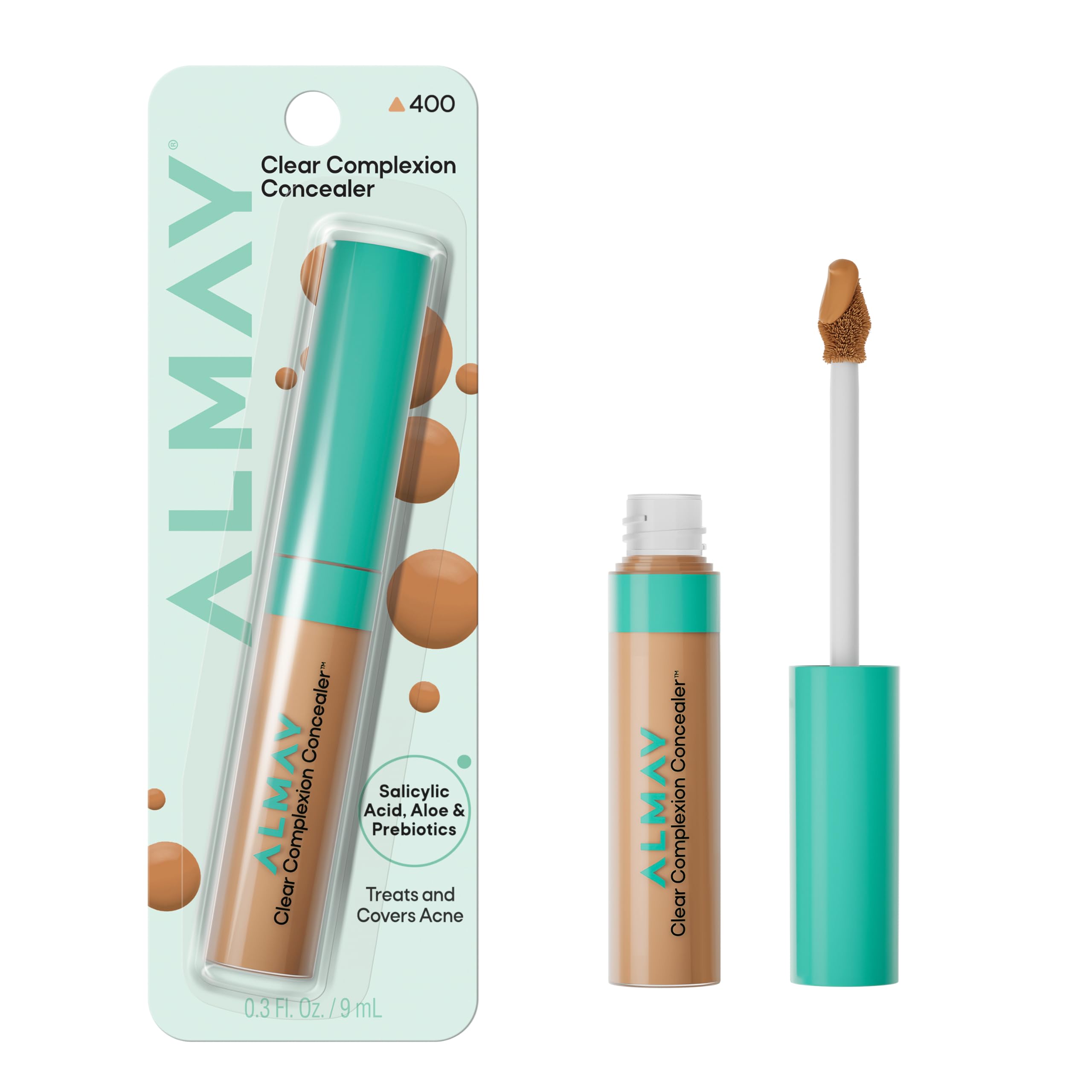 Almay Clear Complexion Concealer, 400, 0.3 fl oz 400 New Look - Medium Deep with Warm Undertone 0.3 Fl Oz (Pack of 1)