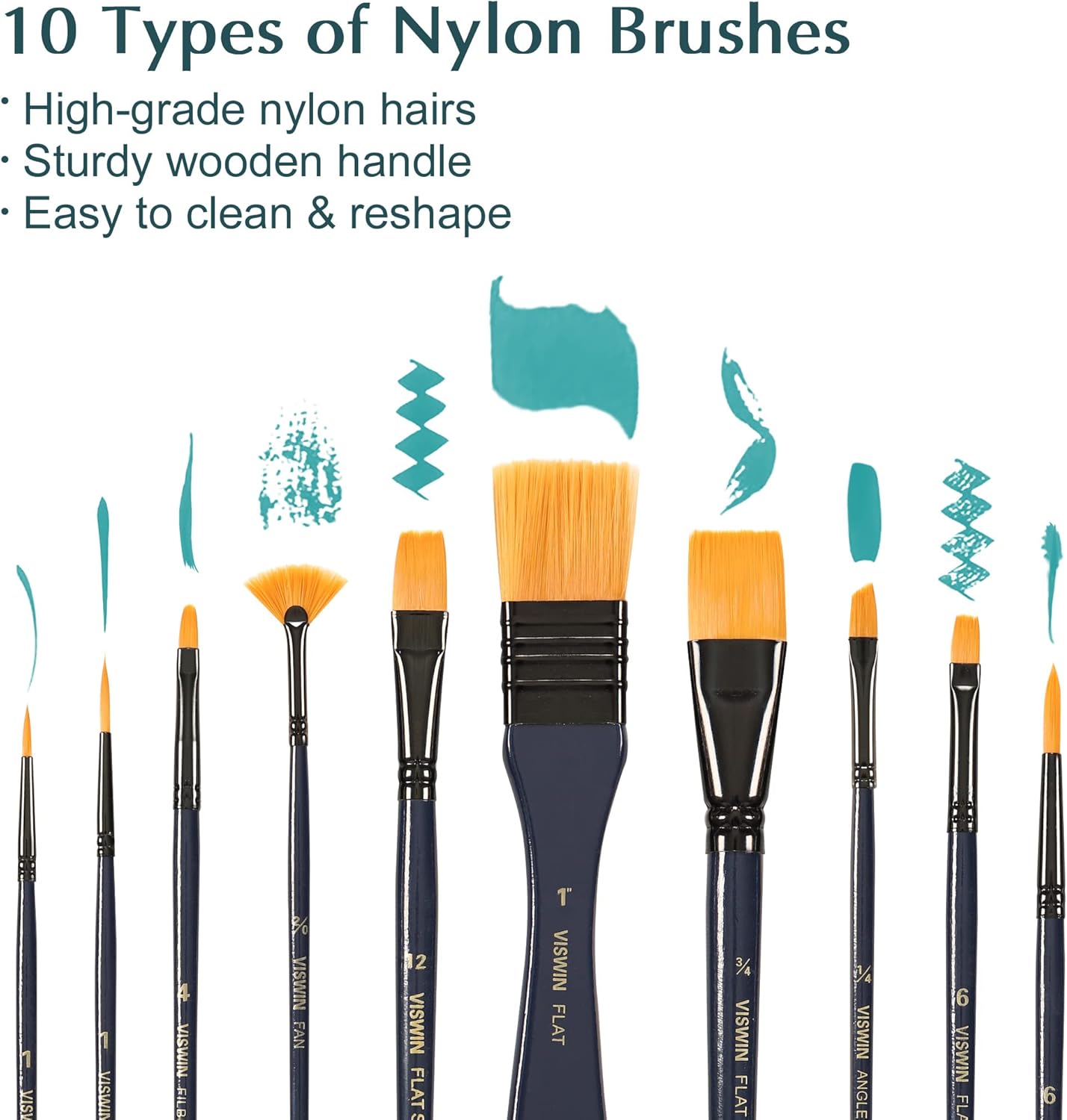 VISWIN 48 Pcs Large Acrylic Paint Set with Easel, Painting Kit with Wood Tabletop Easel, Canvas Paint Set, Brush, Palette, Knives, Painting Set for Adults, Beginners, Students, Artists