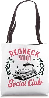 Funny Redneck Pontoon Social Club Boating Pontoon Captain Tote Bag
