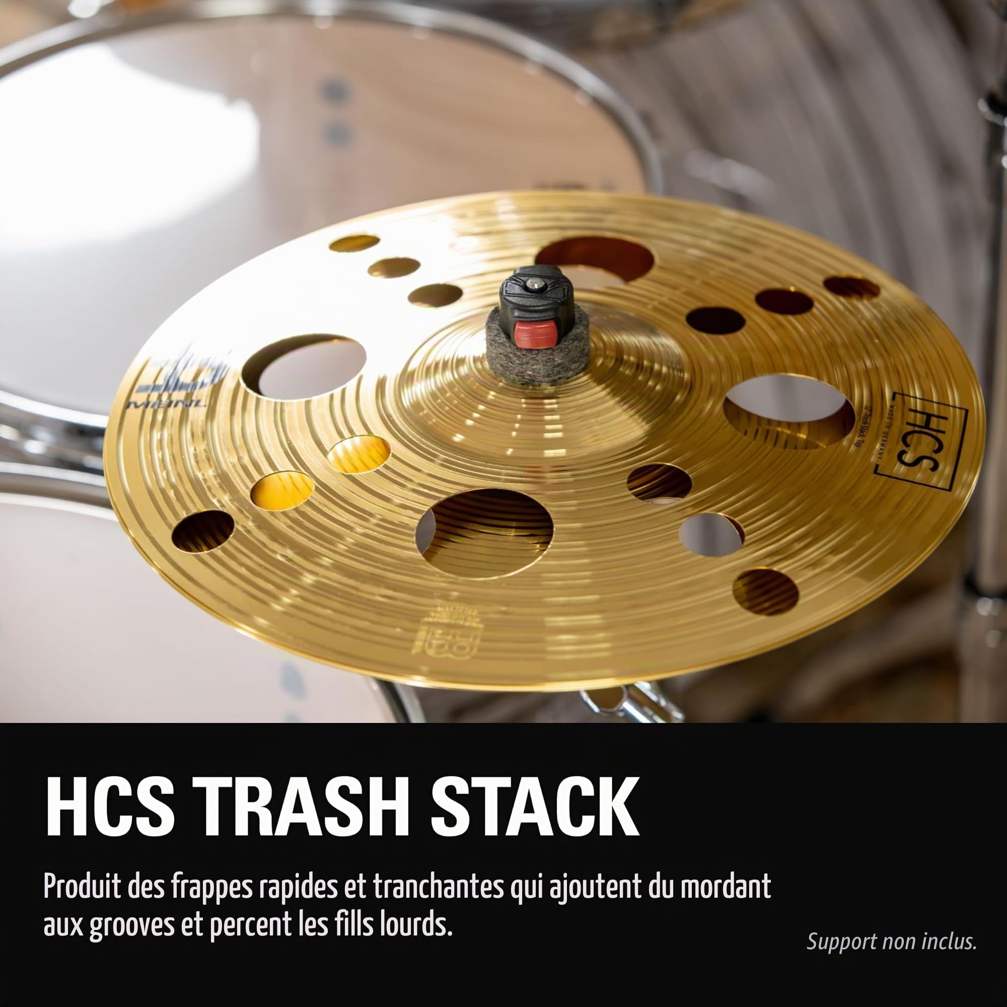 Meinl Cymbals HCS Cymbale Trash Stack 12 pouces (30,48cm) pour Batterie – Finition Traditionelle en Laiton, fabriquée en Allemagne (HCS12TRS)