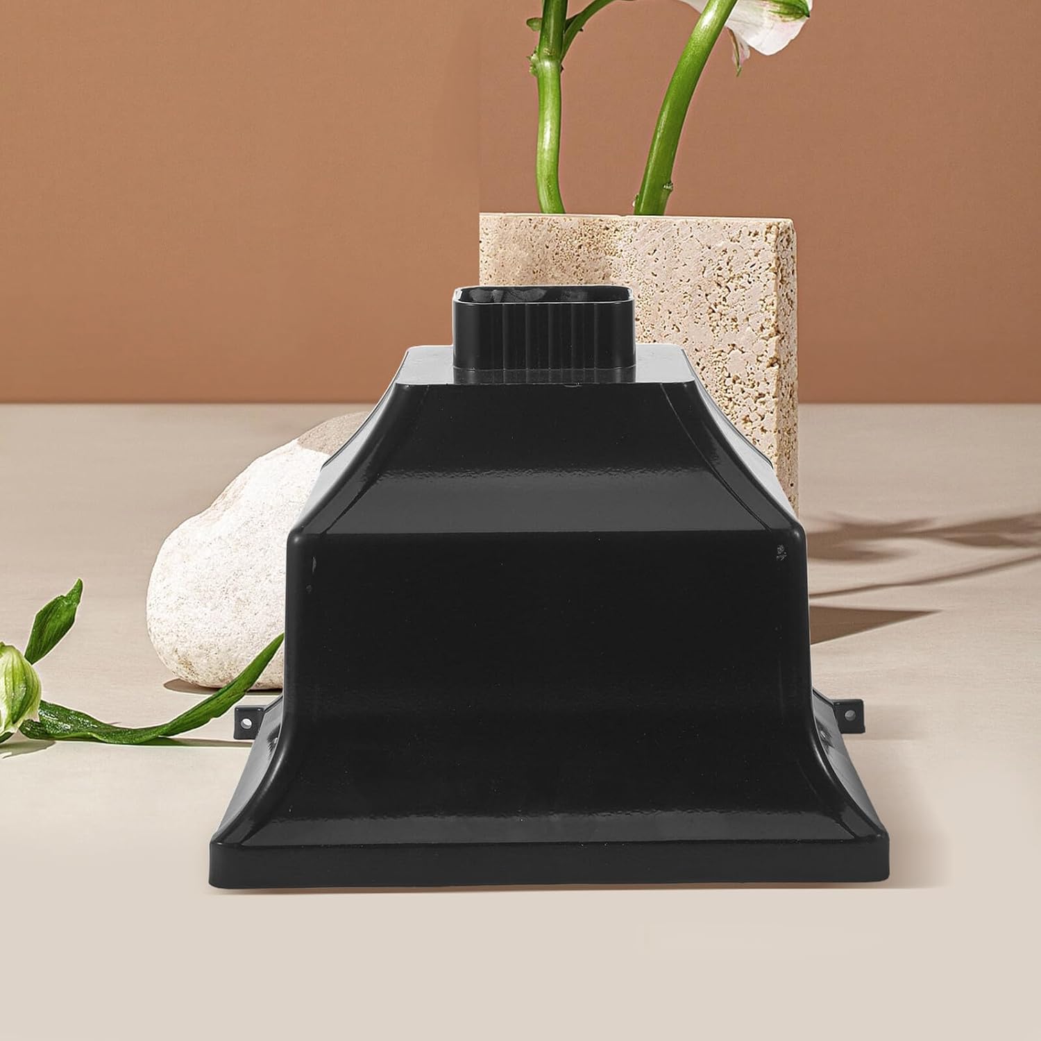 Curved Aluminum Alloy Gutter Connector and Rain Diverter for Downspout, Roof Rainwater Drainage Funnel with Splash Prevention, Compatible with Rain Barrels for Outdoor Water