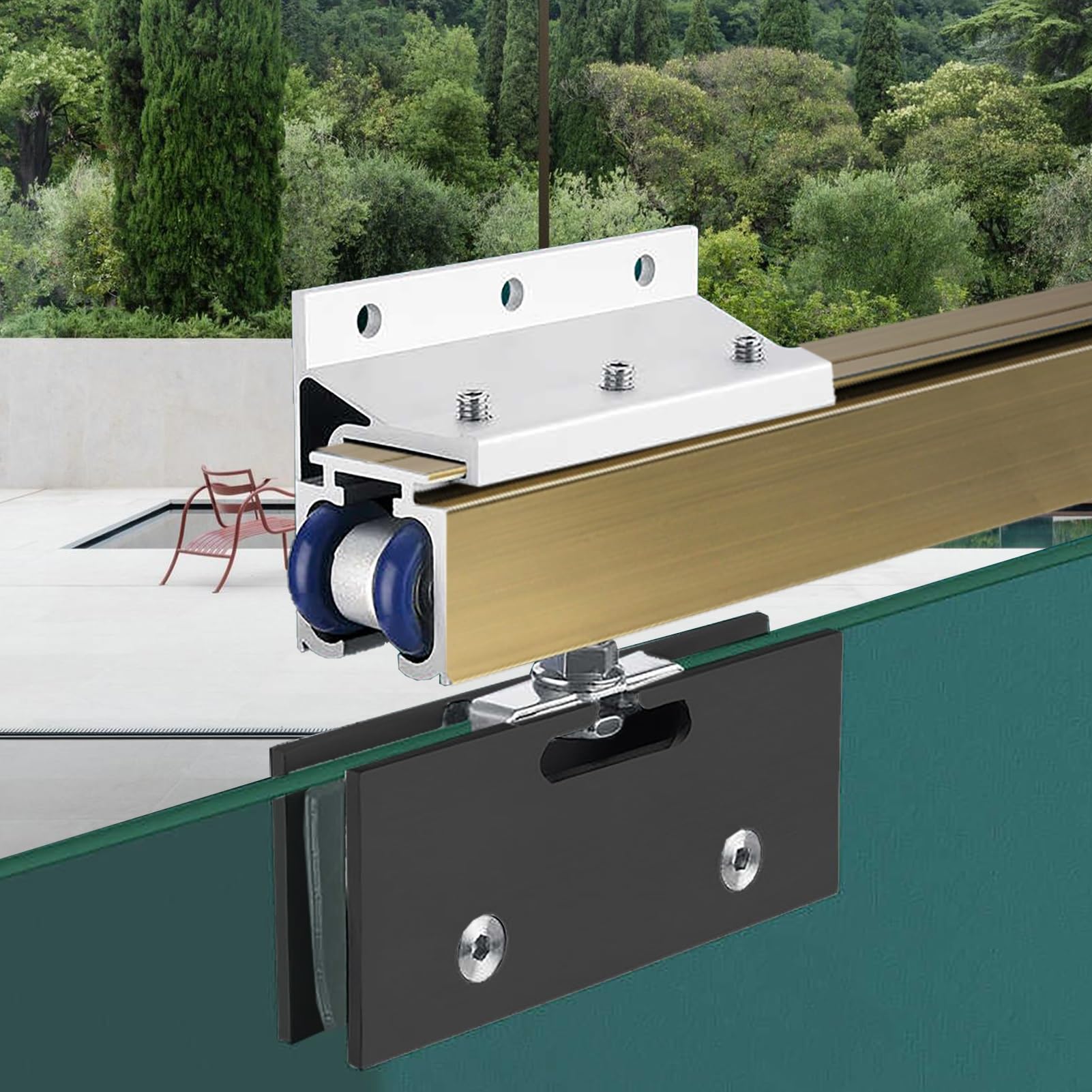 Kit rail porte coulissante garage galandage système fermeture amortie
