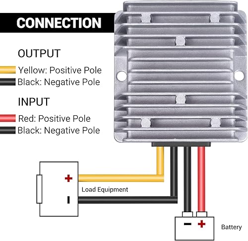 Miniatura 2 de Carrito de golf de 48 V a 12 V convertidor de voltaje CC reductor de voltaje transformador regulador de voltaje IP68 con fusible para Yamaha Club