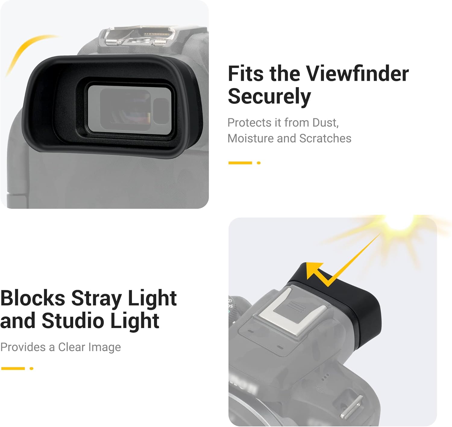 EOS R10 Eye Cup Eyecup Eyepiece, Extended Long Soft Eyecup Eyepiece Viewfinder for Canon EOS R10 Mirrorless Camera, Soft Silicone Material, Comfortable for Eyeglass Wearers - Image 5