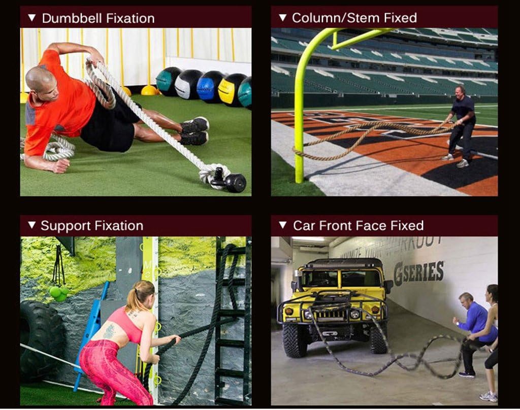 Battle Rope 1" Poly Dacron 30,40,50 ft Workout Strength Training Rope Undulation Rope for Beginners,Teens,Females