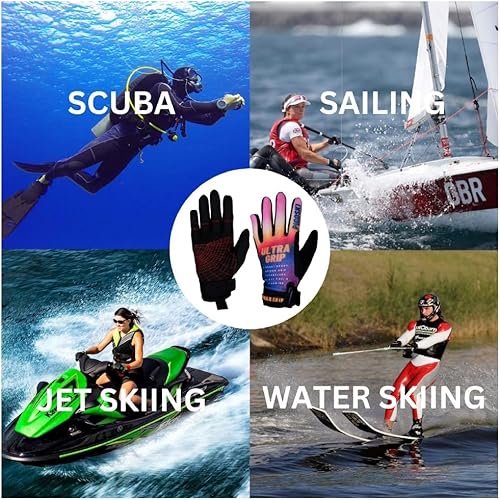 Miniatura 6 de PIGOSKI - Guantes de esquí acuático ultraligeros con protección UV, guantes de kayak para hombres y mujeres, guantes de neopreno transpirables con