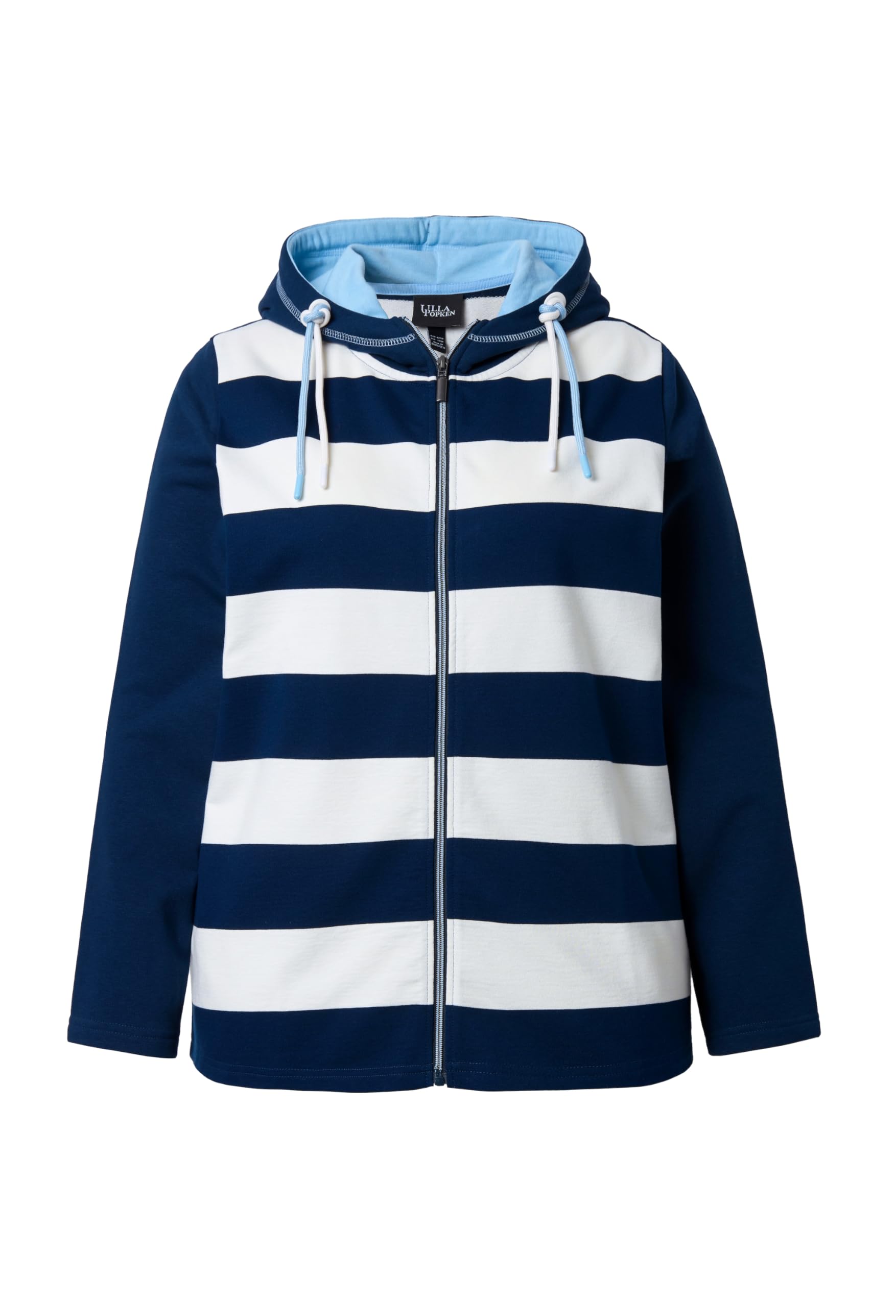 Ulla Popken Damen große Größen Übergrößen Plus Size Sweatjacke, Streifen, Kapuze, Langarm 845806