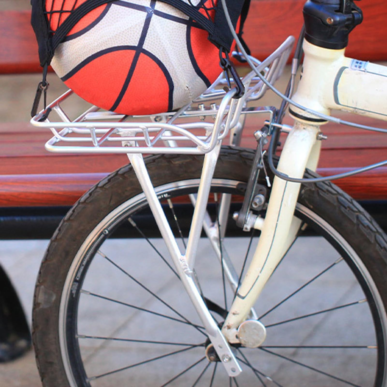 Cestino per portabiciclette in metallo di grande capacità a sgancio rapido, cestino per bicicletta smontabile, montaggio frontale per mountain bike, spostamenti, alimentari, Baloncest