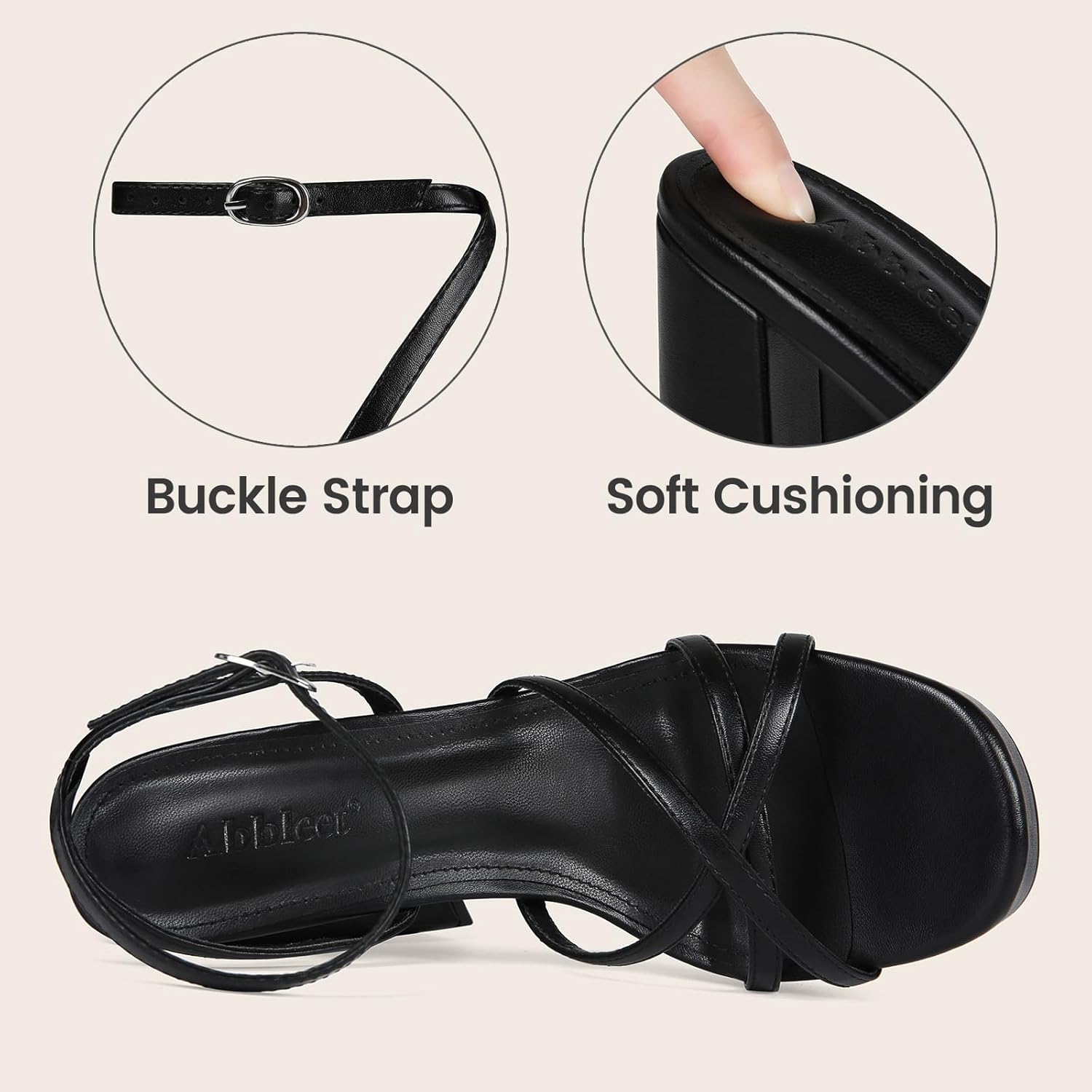 Platform Heels for Women Strappy Block Chunky High Heels Open Toe Ankle Strap Sandals Fashion Lace Up Wedding Party Evening Prom Dance Dress Shoes - Image 6