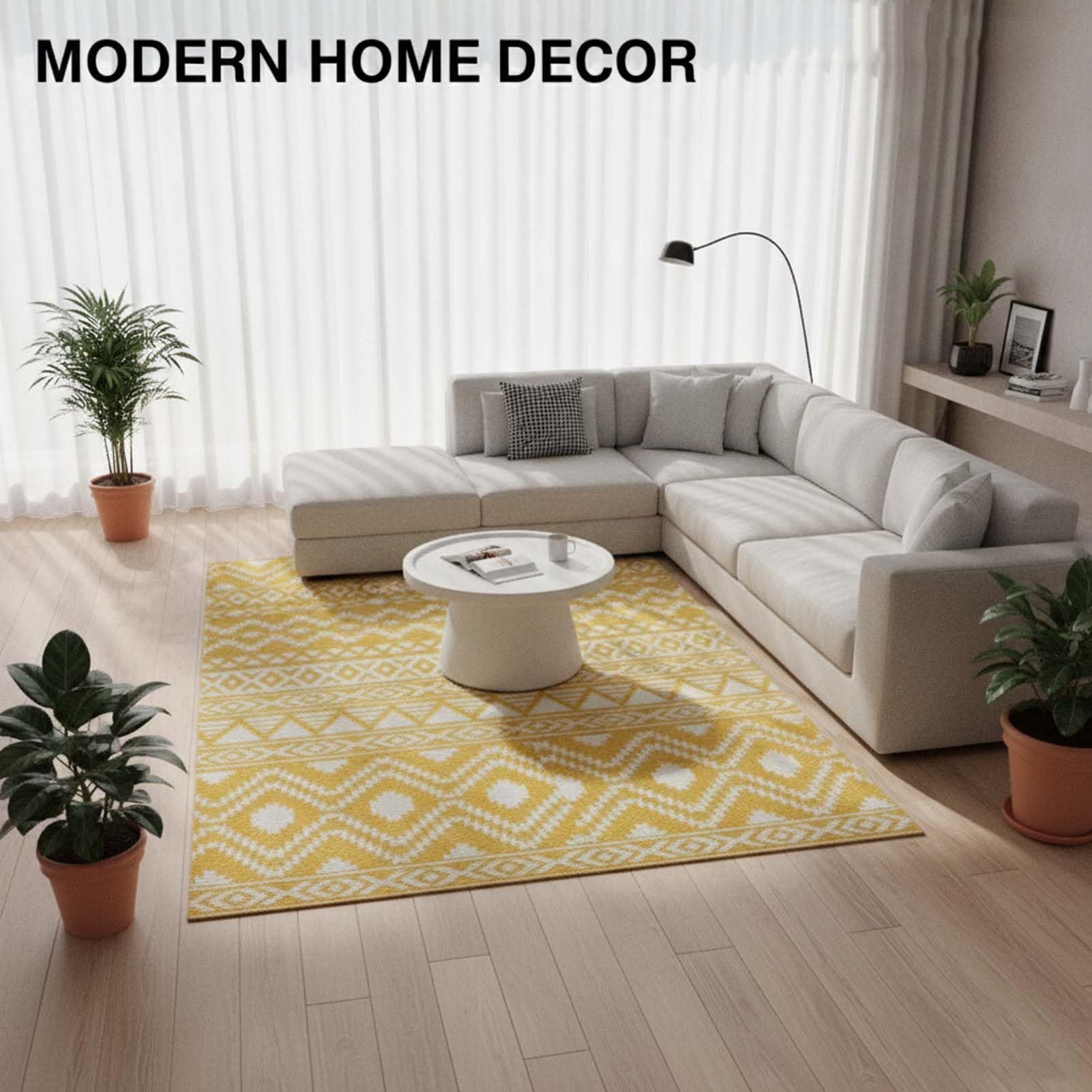 Grand Tapis Intérieur Et Extérieur, Tapis De Patio Lavable Et Résistant À l'eau, Base Antidérapante, Sol Décoratif Antidérapant, pour Salon, Chambre, Terrasse, Véranda