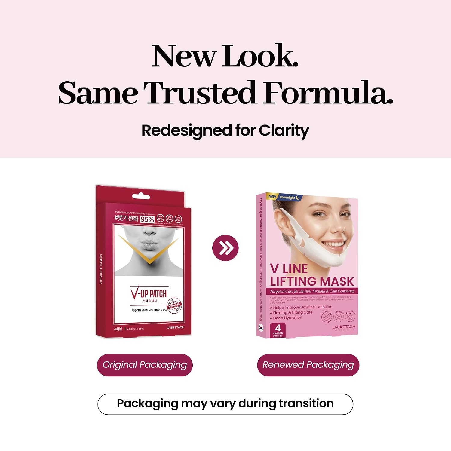 V Line Lifting Mask 4ct – Korean Hydrogel Chin Lifting Mask for Sleeping, Chin Strap Double Chin Reducer & Jawline Shaper with Hyaluronic Acid & Caffeine, Face Lift Tightening Care